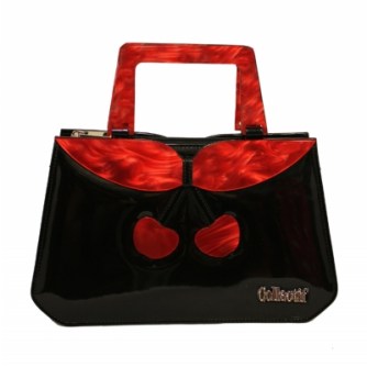 debbie cherry bag black front red handles