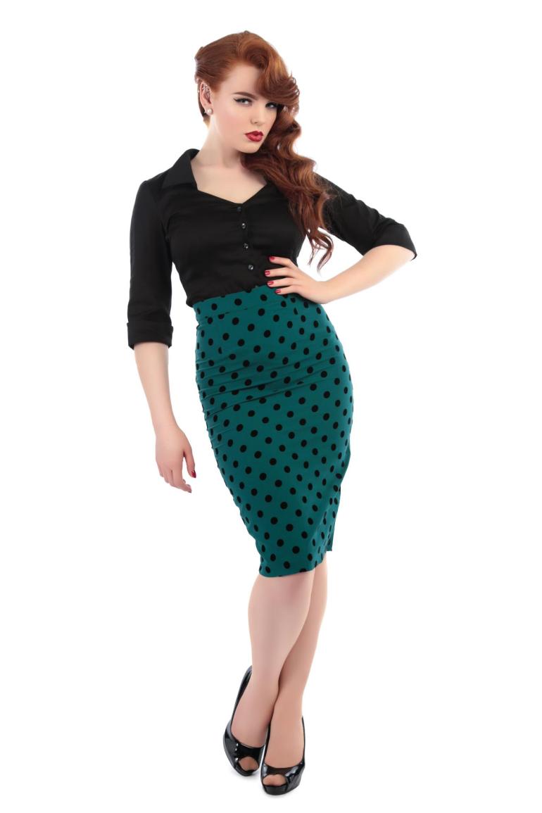 jupe vert pois